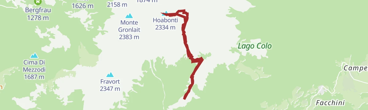 Route map: Ski mountaineering - Cima Hoabonti